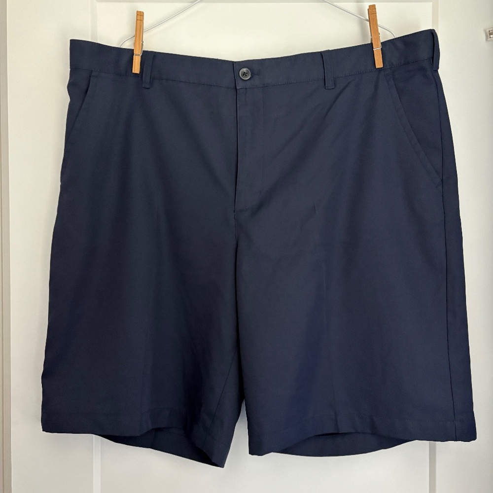 3 for $17! | Men’s40” Waist IZOD Golf Shorts | navy blue with non-slip waistband